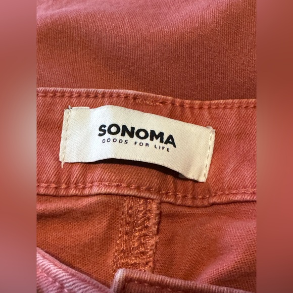 Sonoma pink orange wide leg cotton blend cropped pants size 8 - Picture 5 of 5